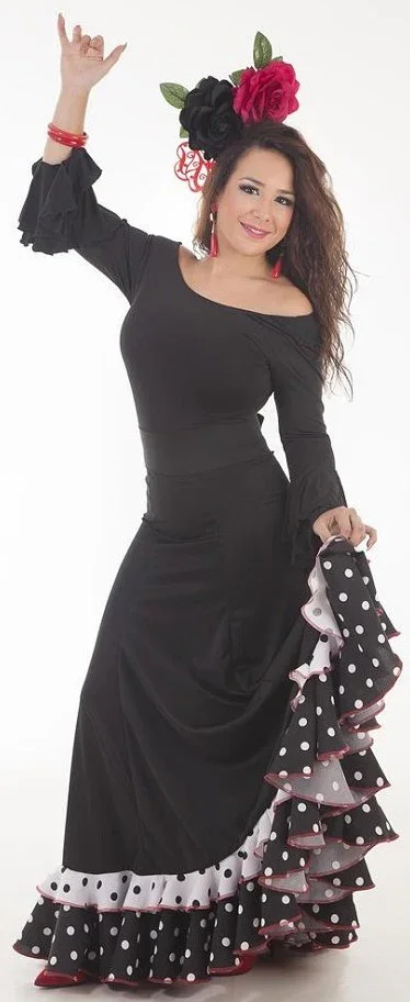 Falda Flamenca Negra y Blanca para Mujer - Image 3
