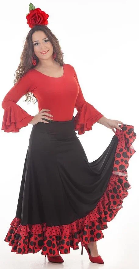 Falda Flamenca Roja y Negra para Mujer - Image 2