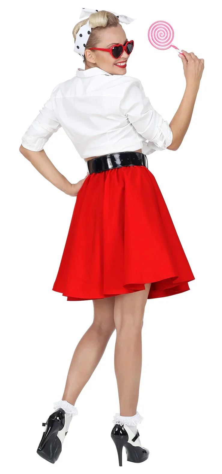 Falda Grease Roja Estilo Pin Up - Image 4