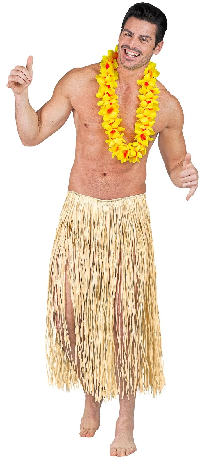 Falda Hawaiana Color Rafia Natural - Image 3