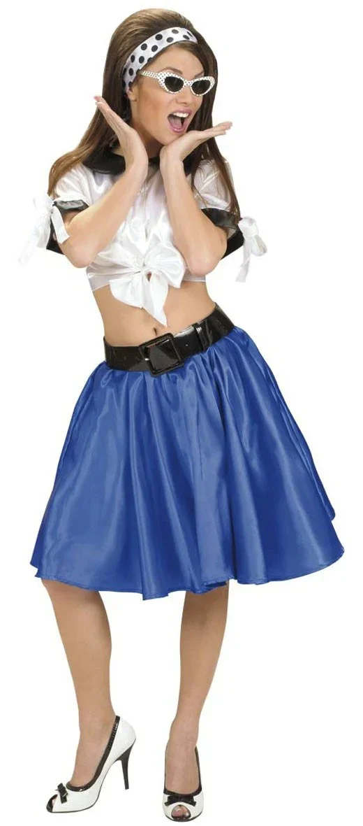 Falda de Raso Azul con Enagua - Image 2