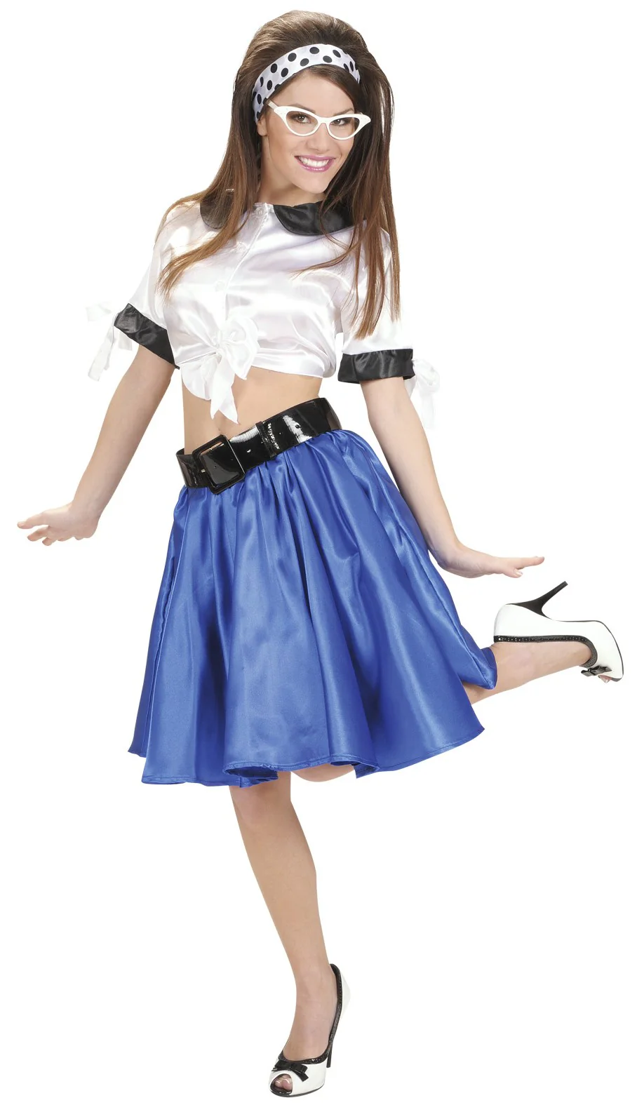 Falda de Raso Azul con Enagua - Image 3