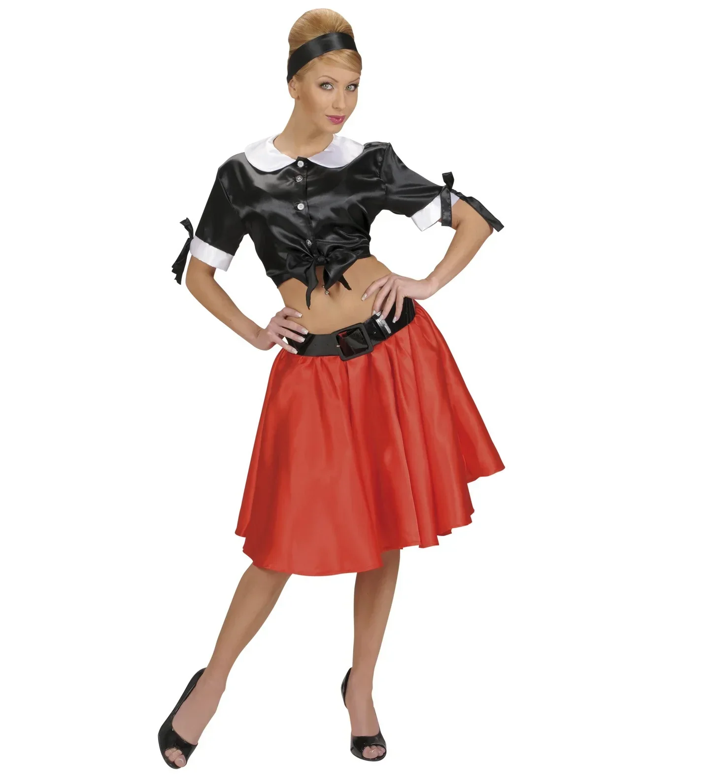 Falda de Raso Rojo con Enagua - Image 3