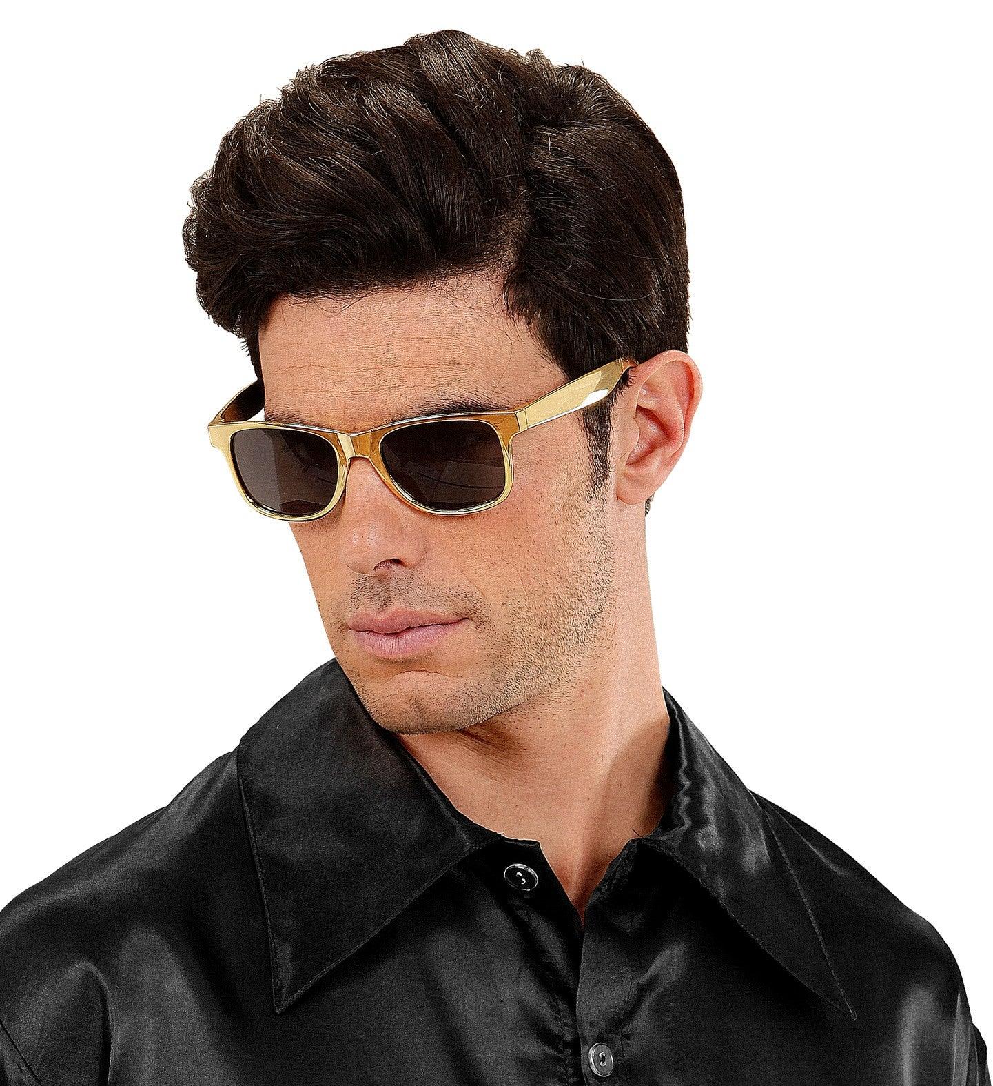 Gafas Doradas Estilosas con Cristal Negro - Image 2