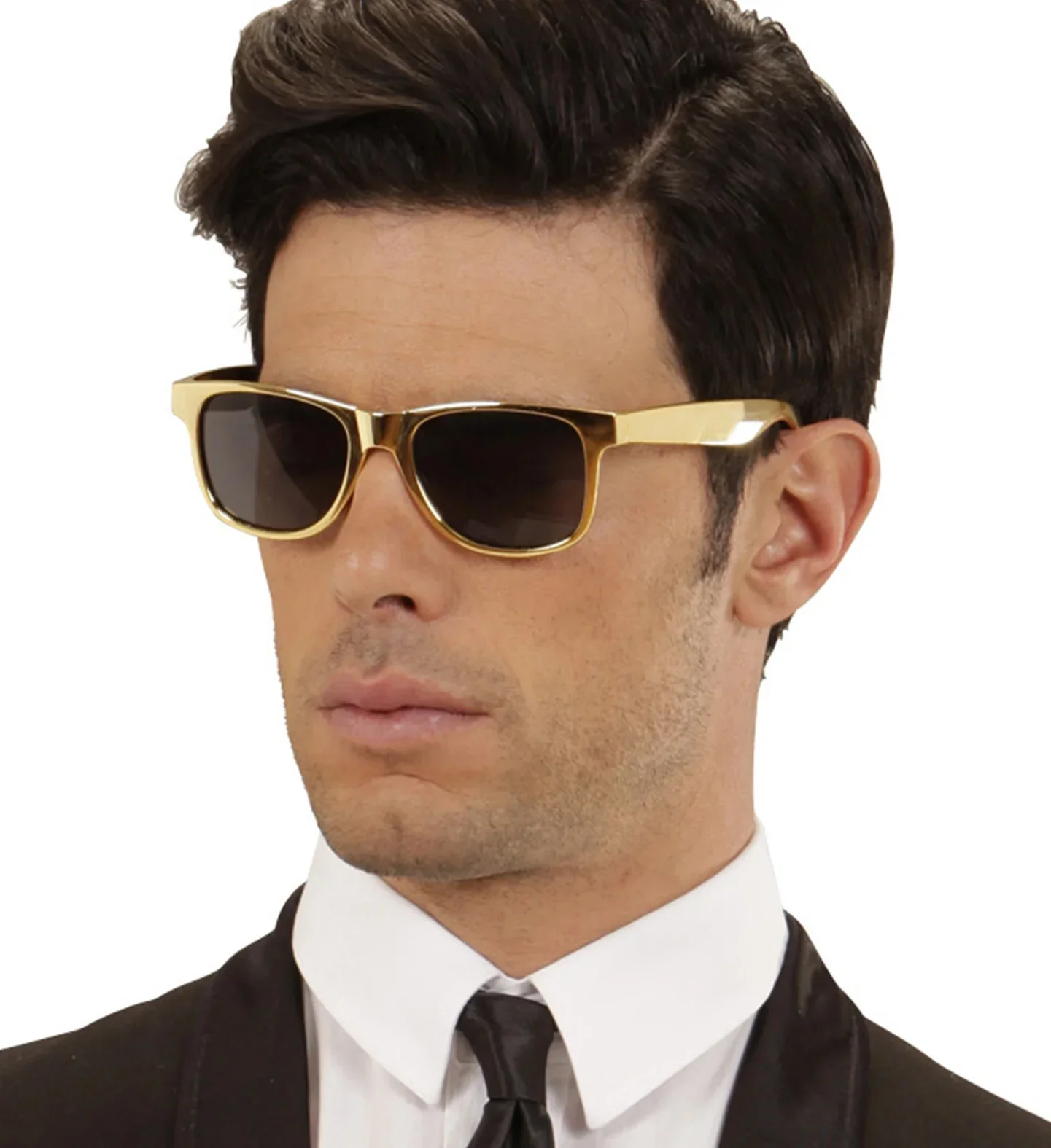 Gafas Doradas Estilosas con Cristal Negro - Image 4