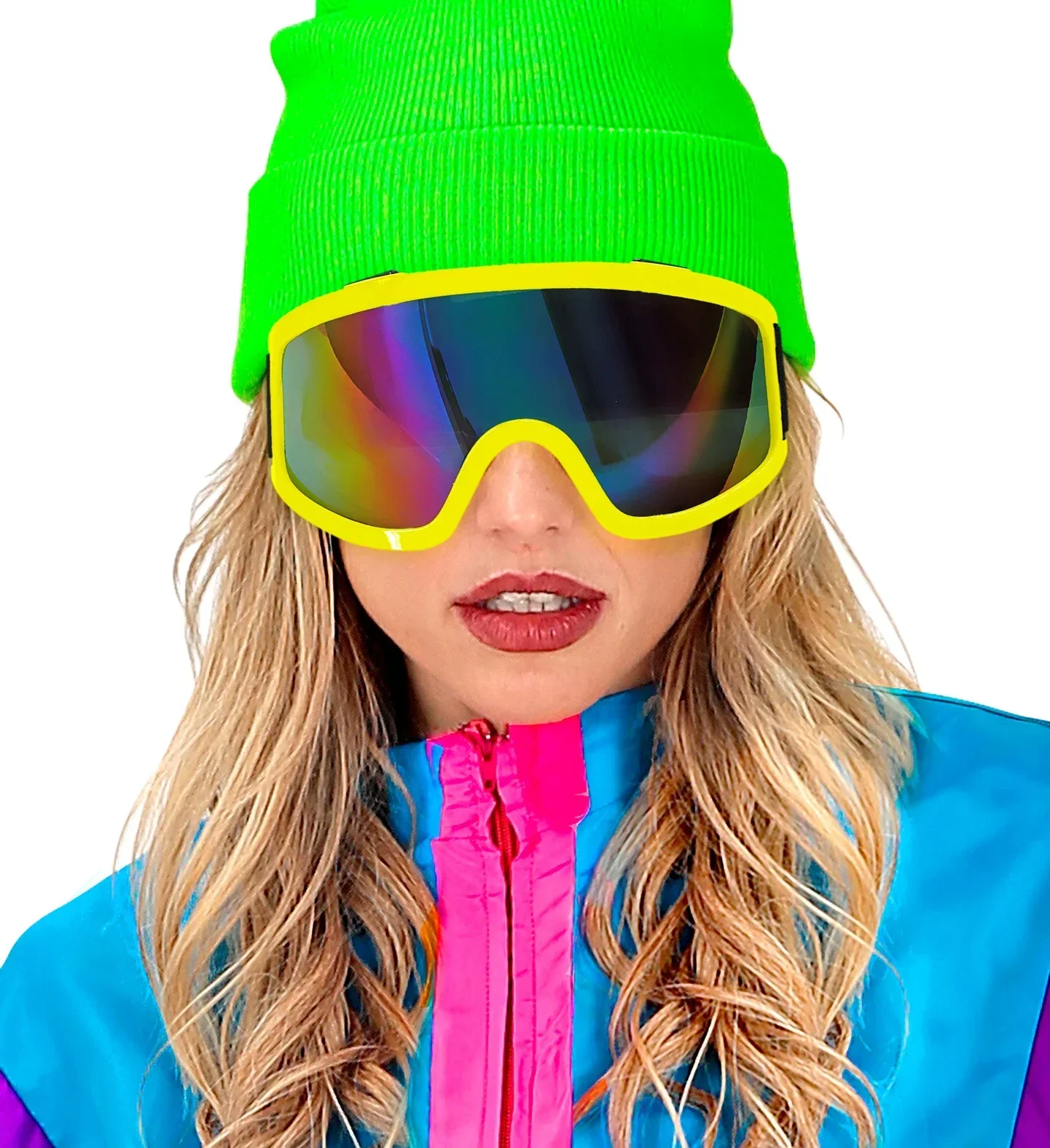Gafas de Esquí o Snowboard Años 80 Amarillo Neón - Image 4