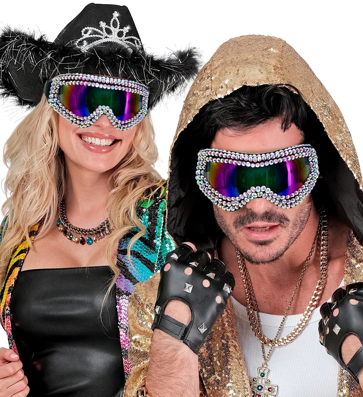 Gafas de Esquí o Snowboard Años 80 con Diamantes de Strass - Image 2