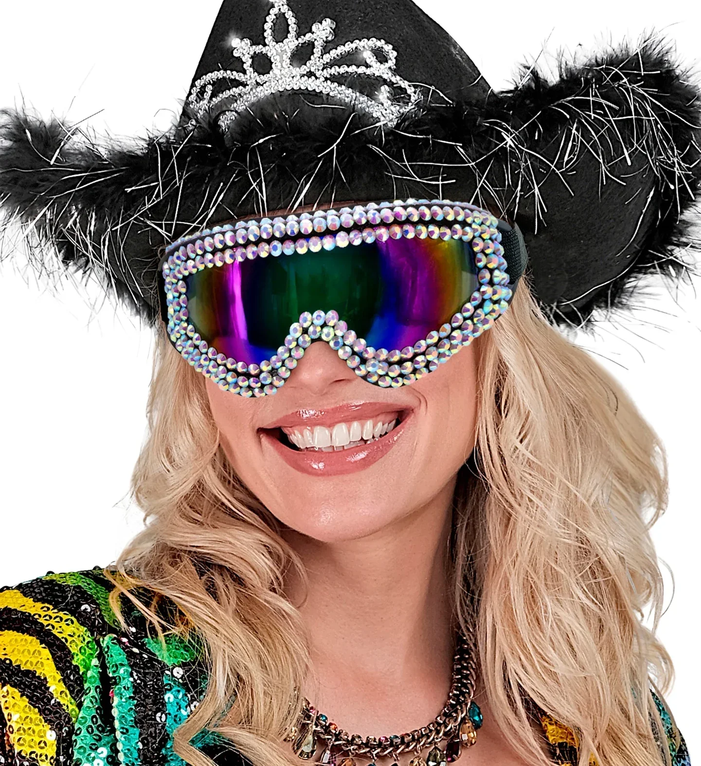 Gafas de Esquí o Snowboard Años 80 con Diamantes de Strass - Image 3