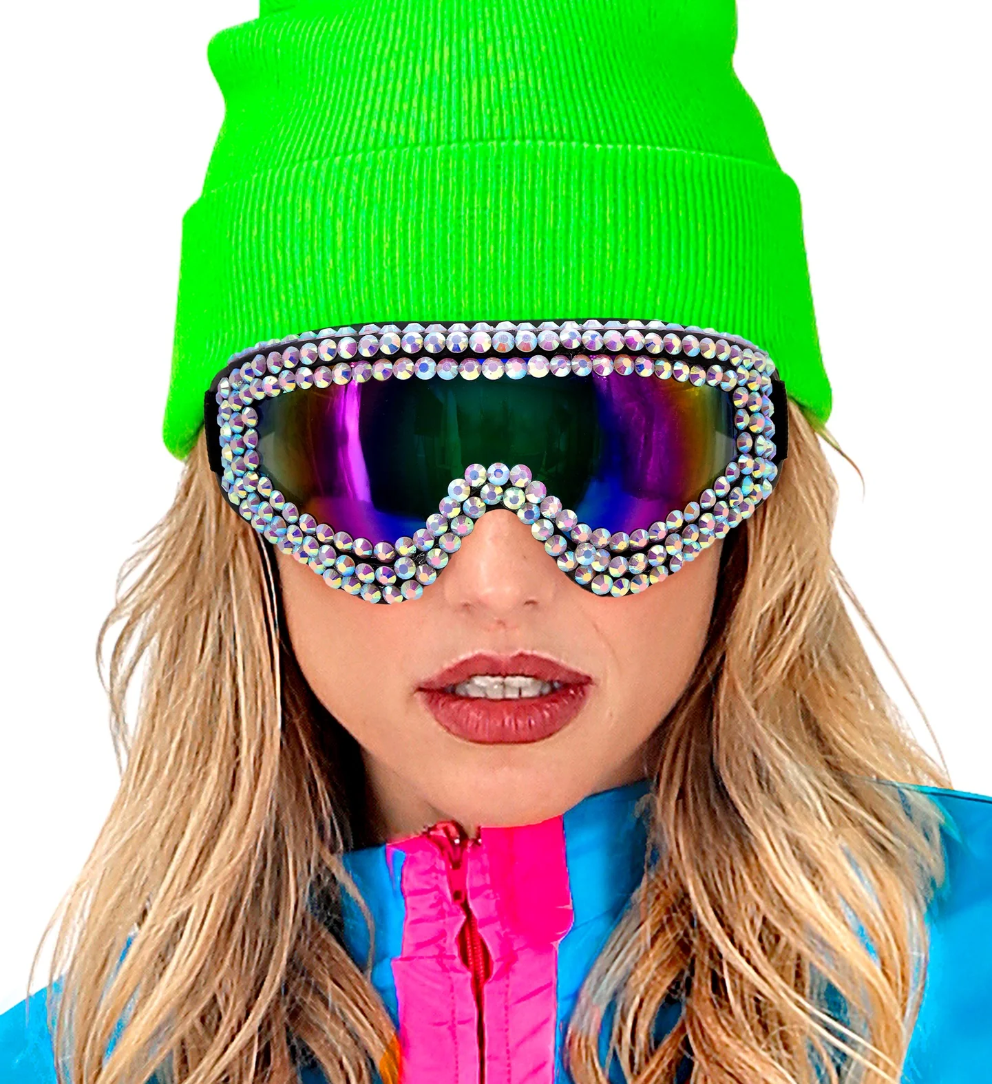 Gafas de Esquí o Snowboard Años 80 con Diamantes de Strass - Image 5