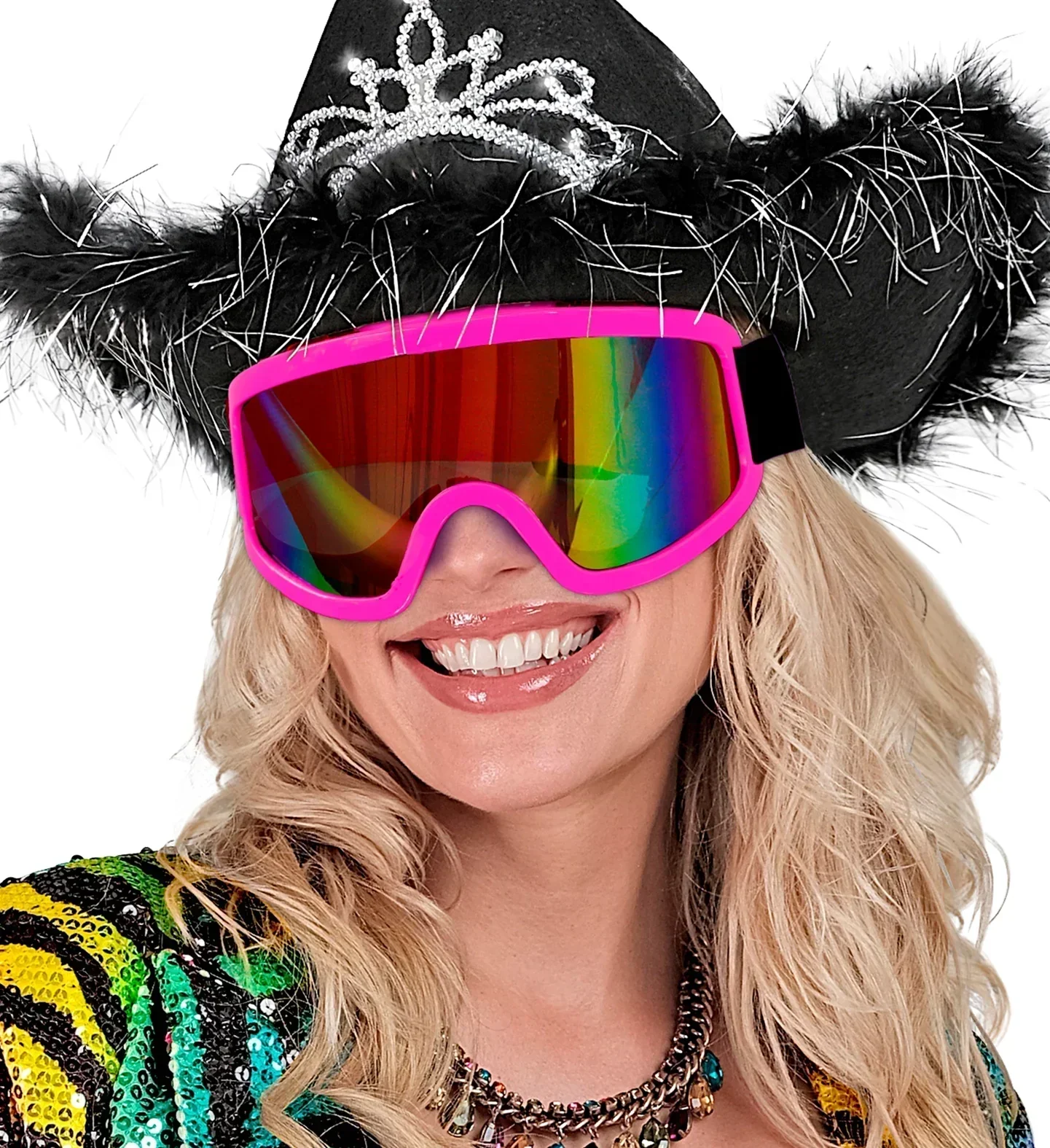 Gafas de Esquí o Snowboard Años 80 Rosa Neón - Image 3