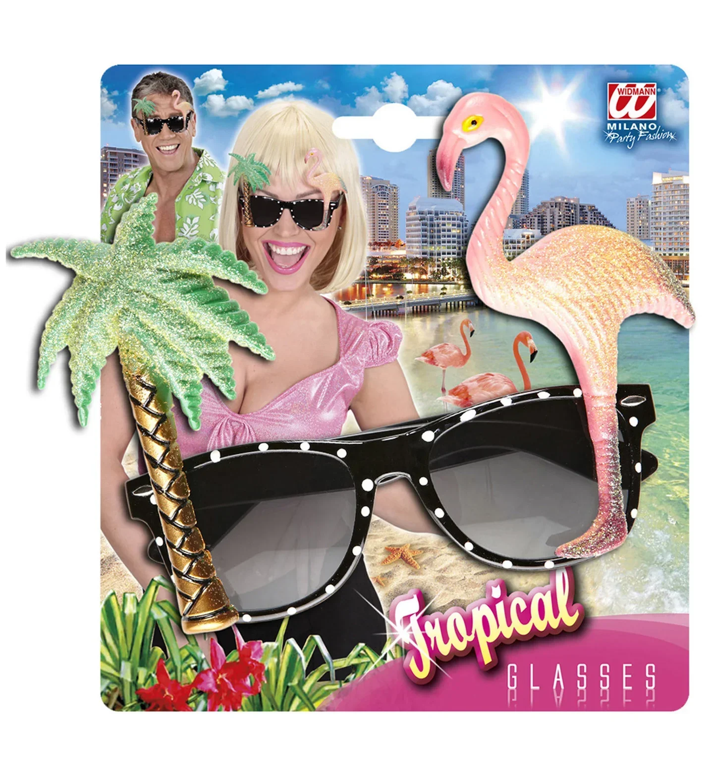 Gafas Hawaianas con Palmera y Flamenco - Image 4