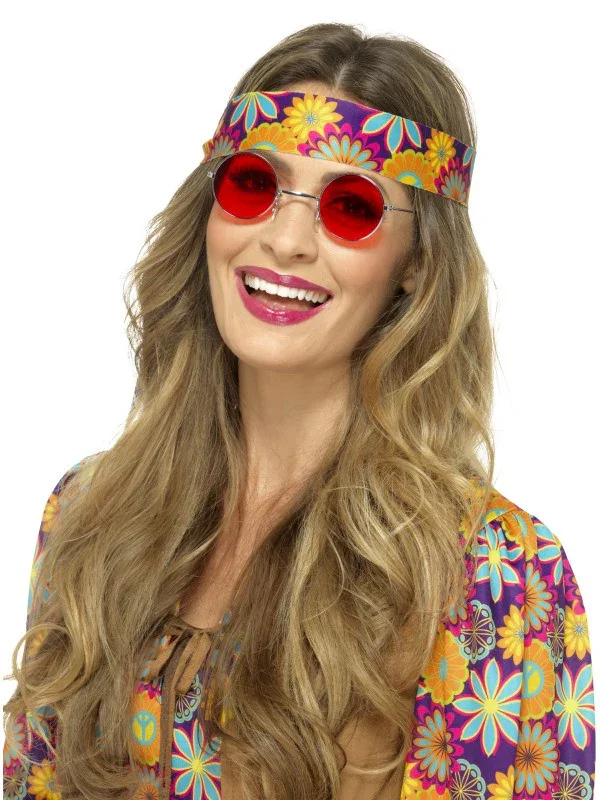 Gafas Redondas de Hippie Rojas - Image 2