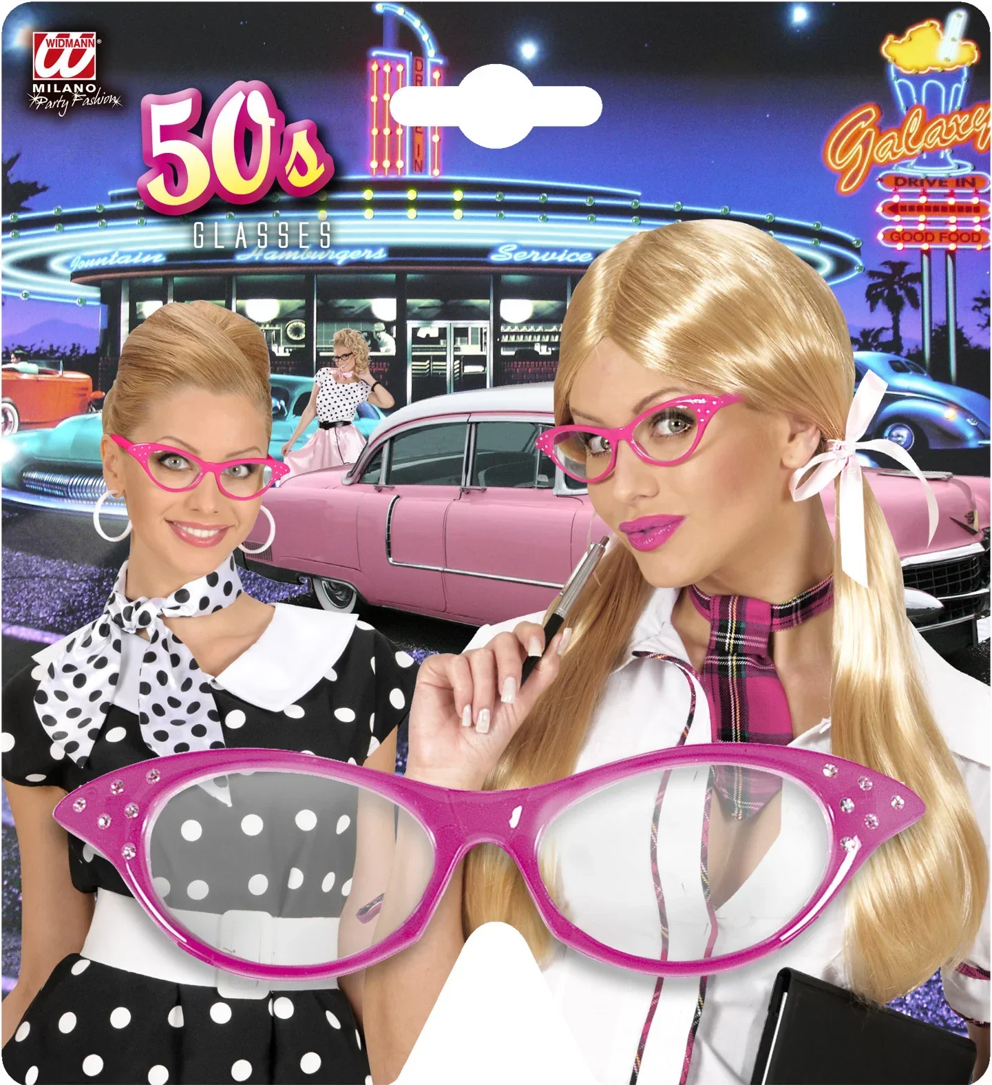 Gafas Rosas Años 50 con Brillantes - Image 4