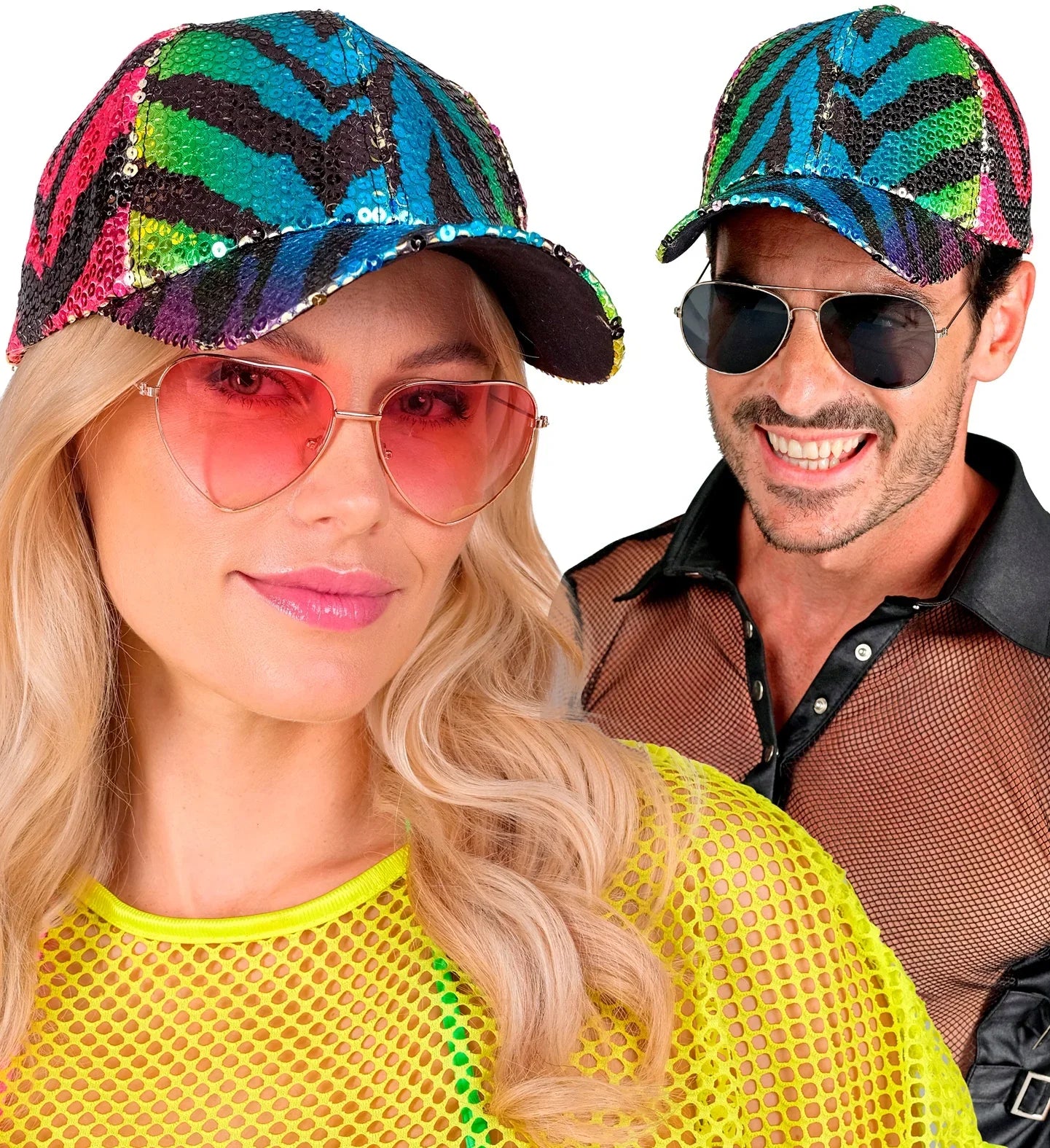 Gorra de Lentejuelas Multicolor Estampado de Tigre - Image 2