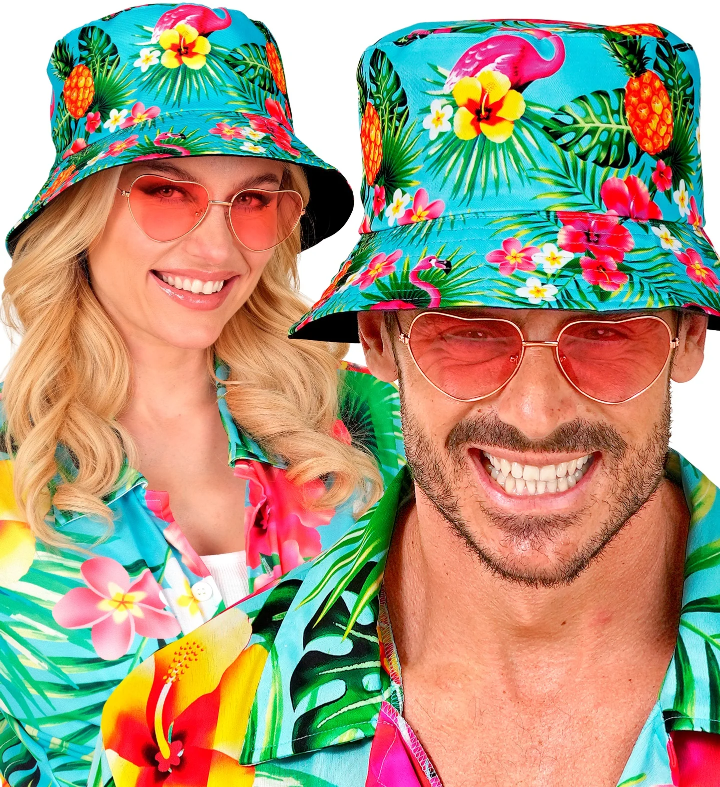 Gorro Pescador Azul con Estampado Hawaiano - Image 3