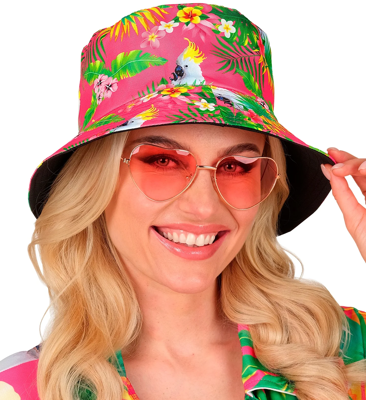 Gorro Pescador Rosa con Estampado Hawaiano - Image 4