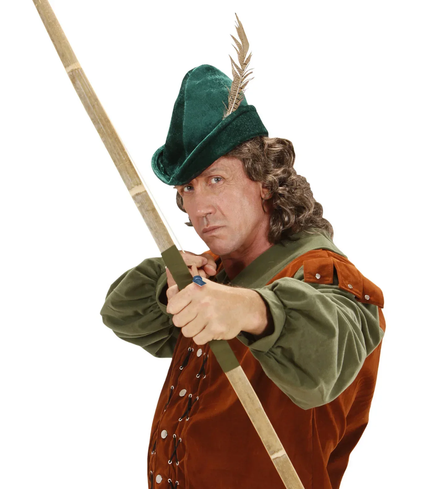 Gorro de Robin Hood Verde Oscuro con Pluma - Image 4