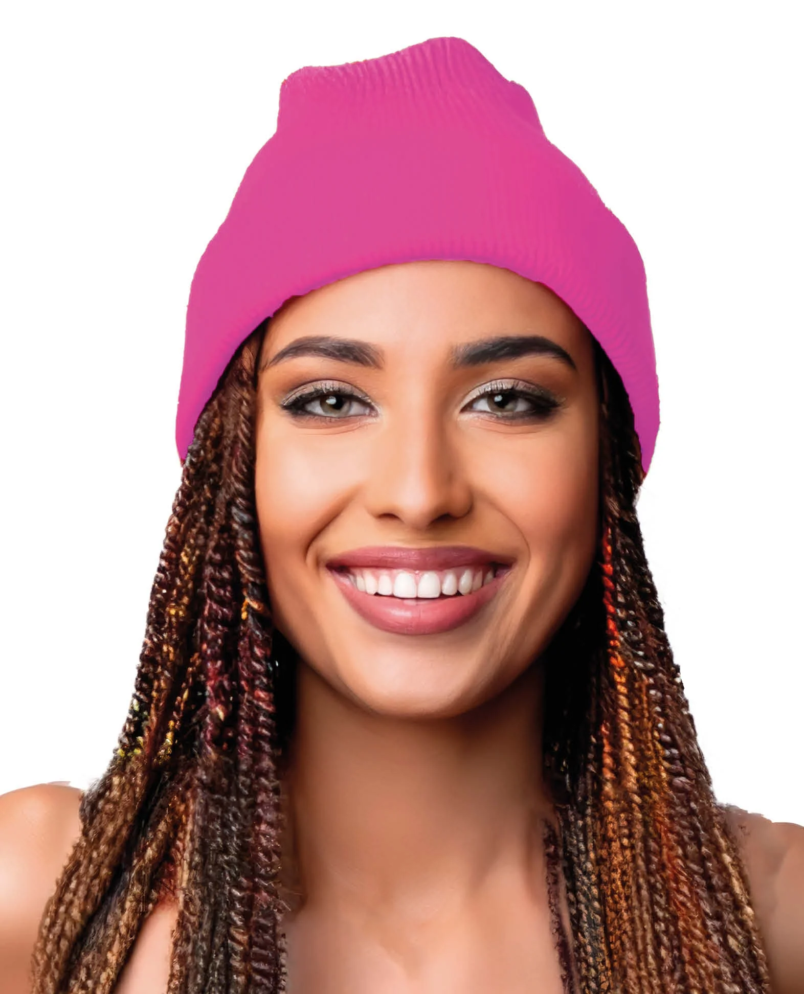Gorro Rosa Neón Tipo Lana - Image 2