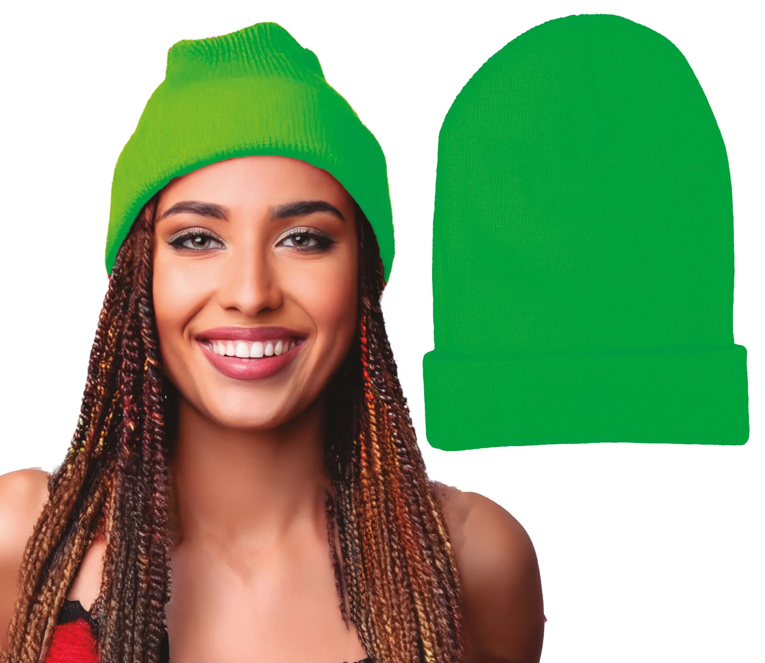 Gorro Verde Neón Tipo Lana - Image 3