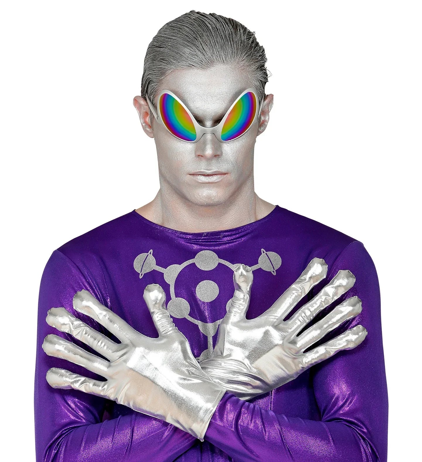 Guantes de Alien del Espacio Plateados - Image 2