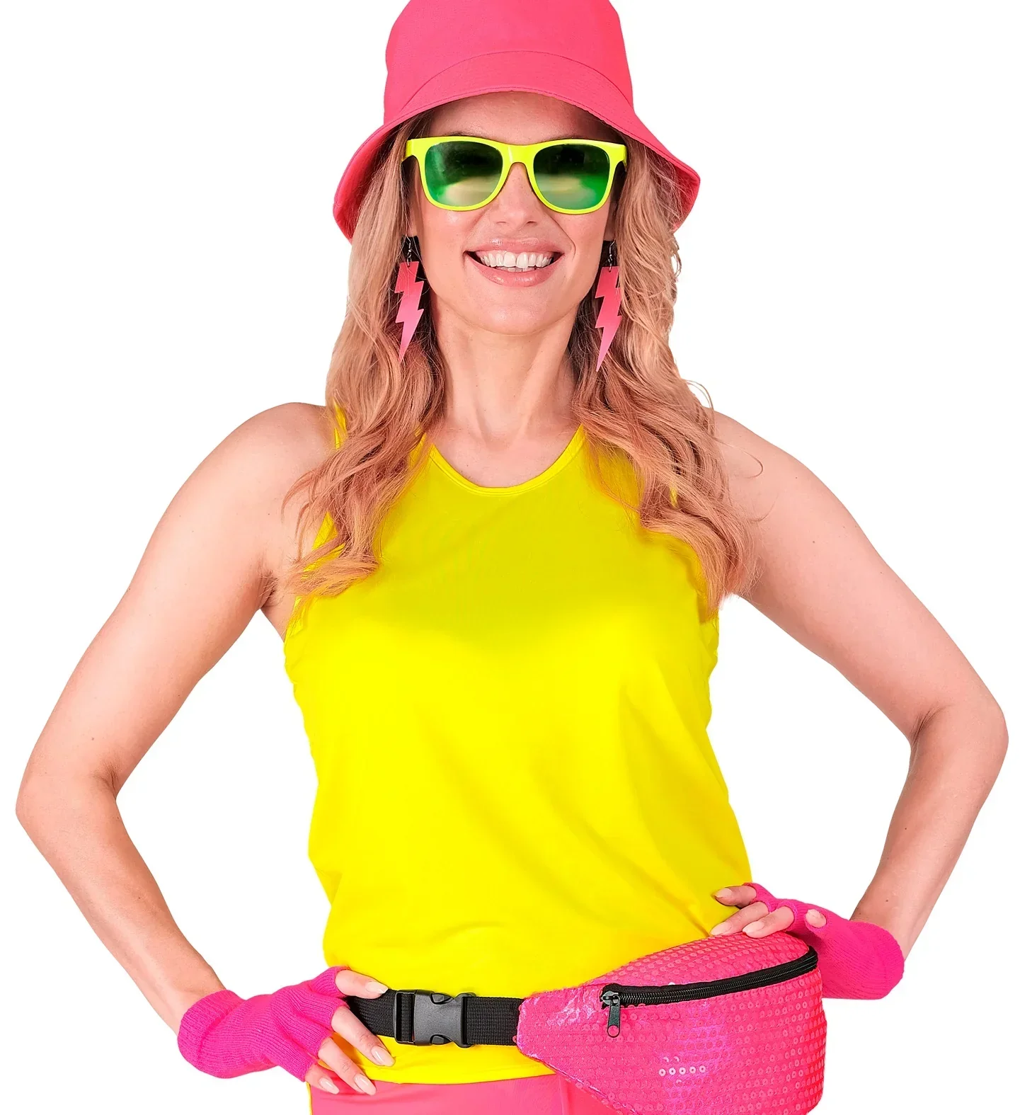 Guantes sin Dedos Abrigados Rosa Neón - Image 3