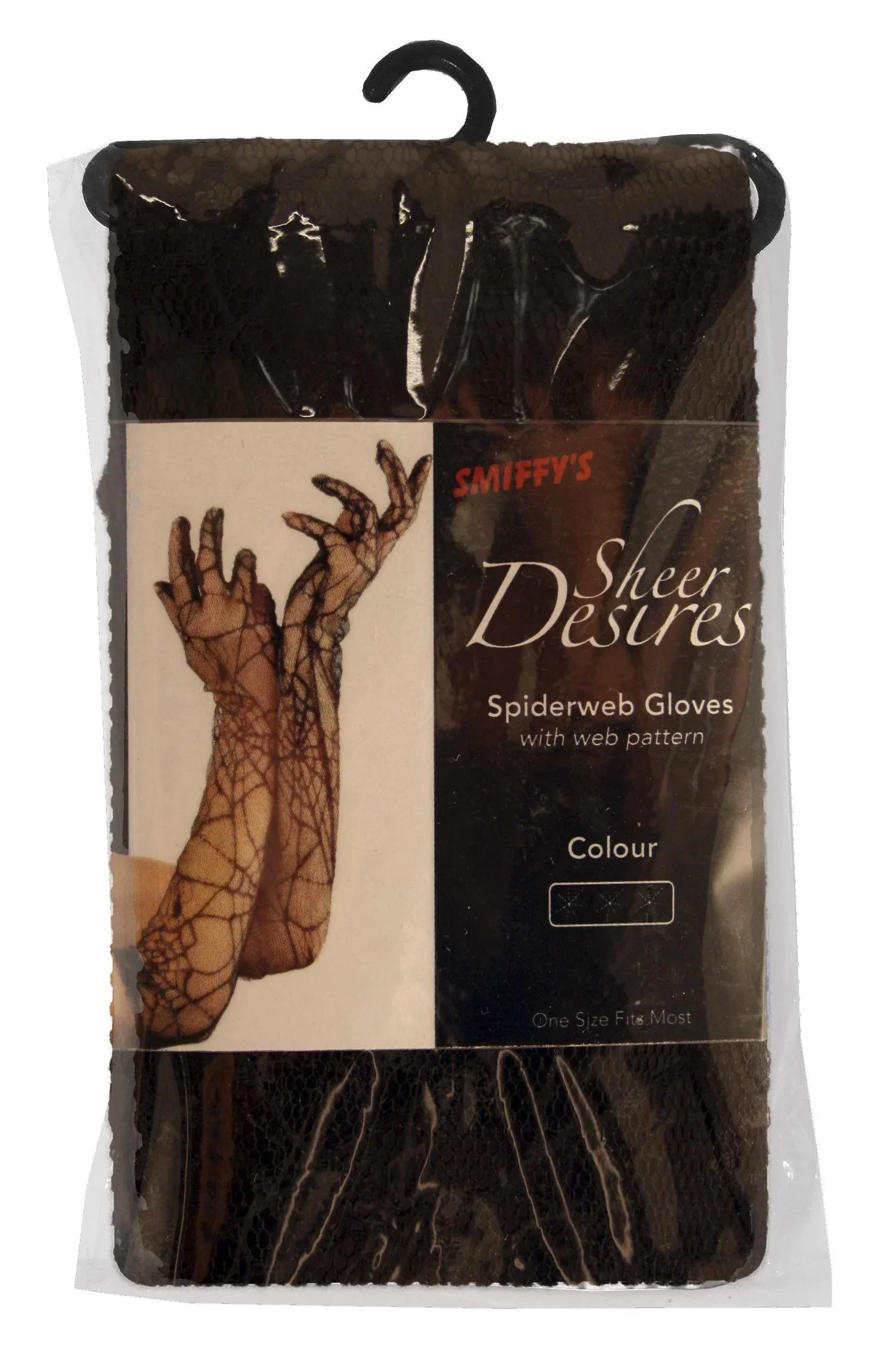 Guantes de Encaje Negro Largos con Telarañas - Image 2