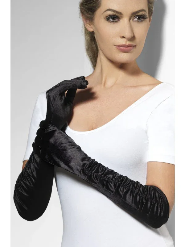 Guantes de Raso Largos con Pliegues - Image 2