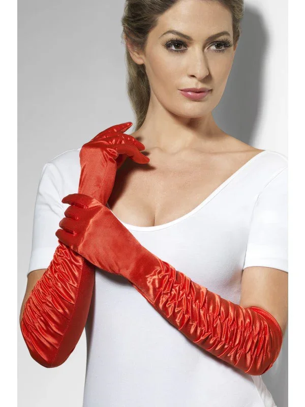 Guantes de Raso Largos con Pliegues - Image 3