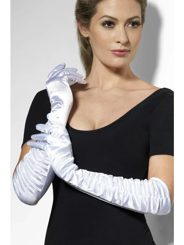 Guantes de Raso Largos con Pliegues - Image 4
