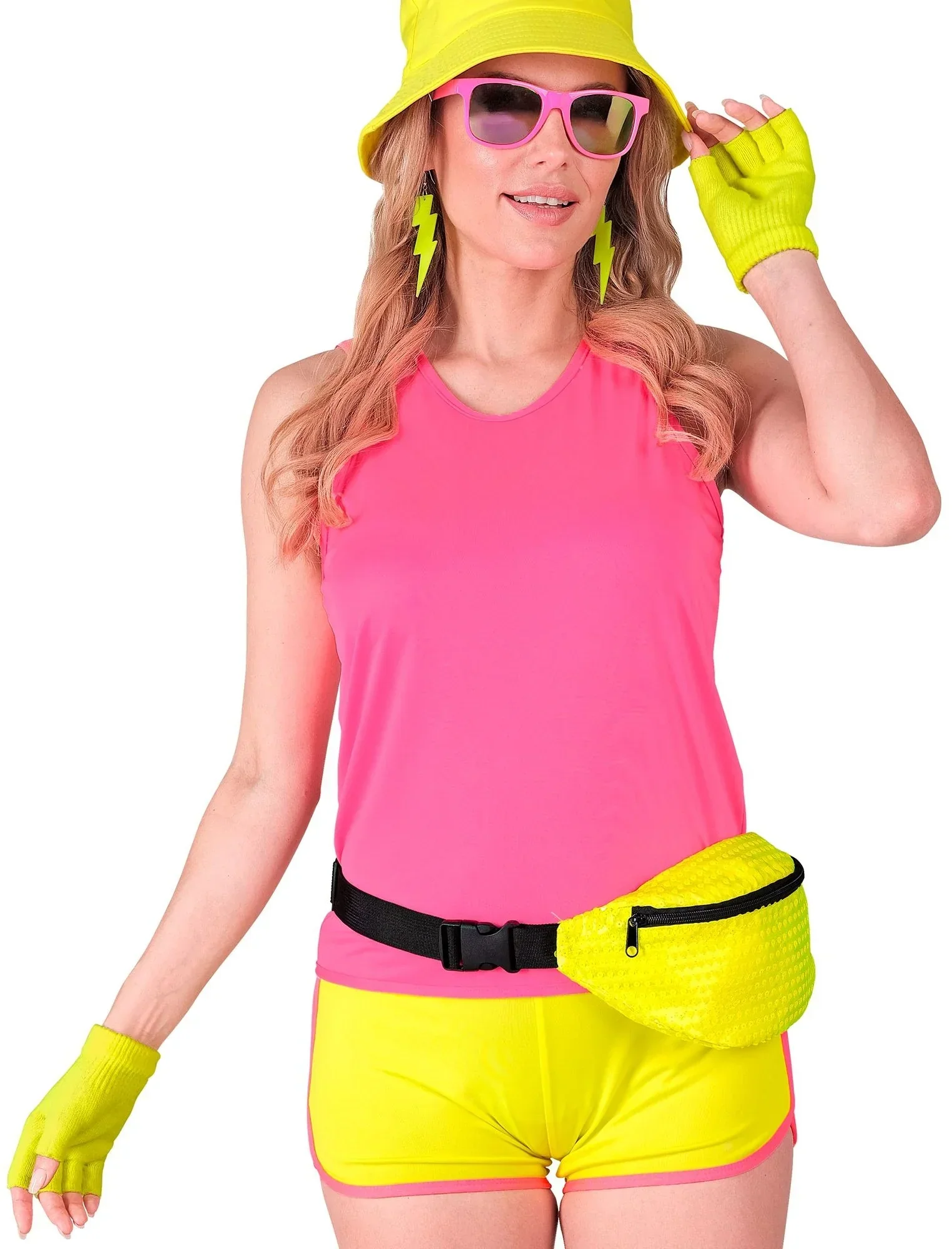 Guantes sin Dedos Abrigados Amarillo Neón - Image 4