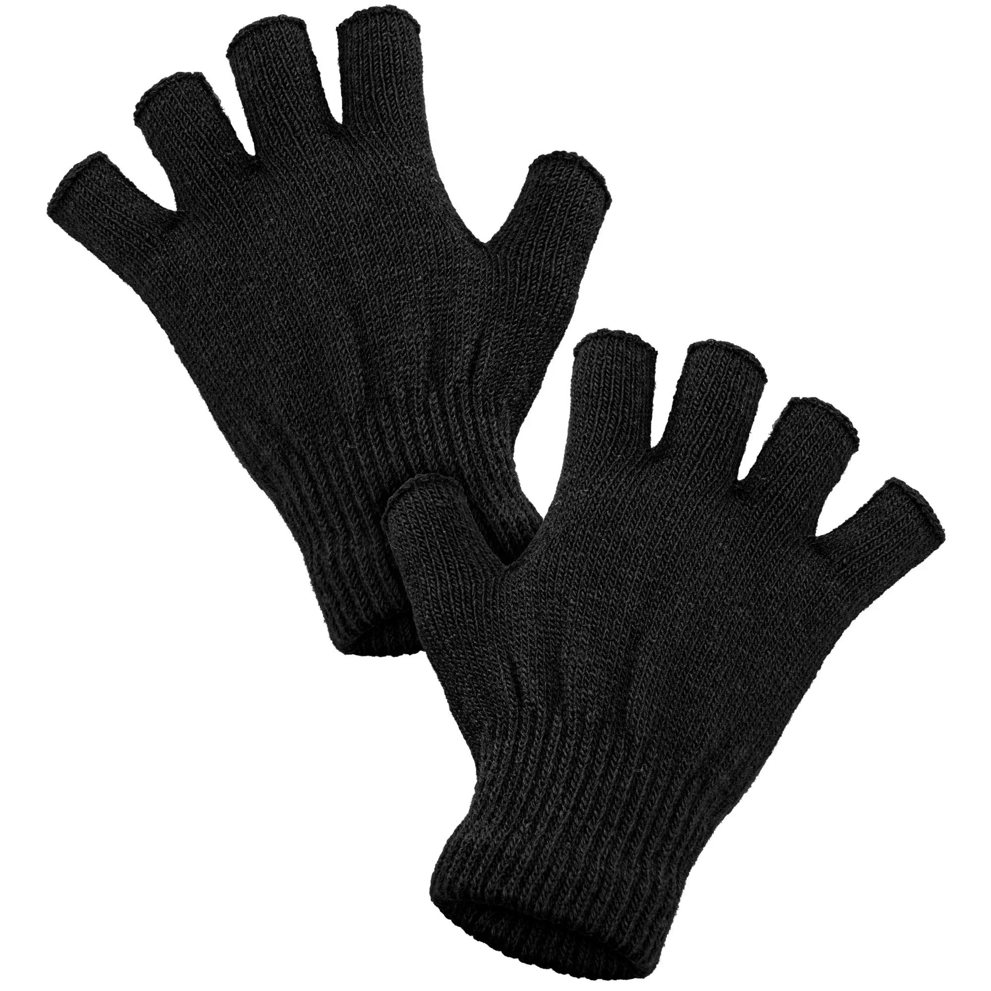 Guantes sin Dedos Abrigados Negros