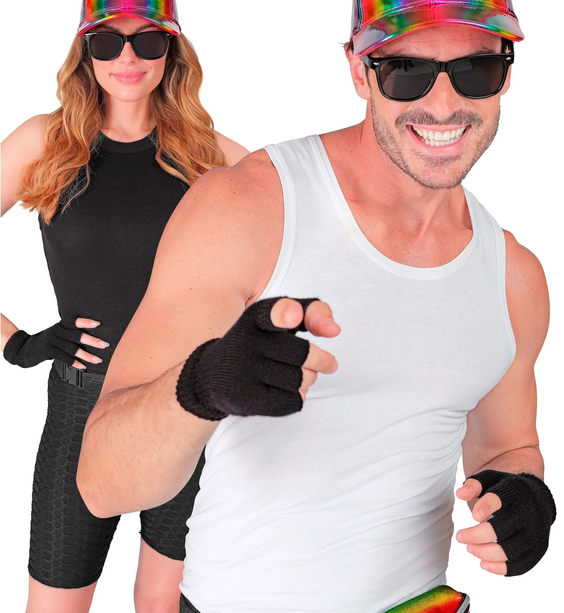 Guantes sin Dedos Abrigados Negros - Image 2