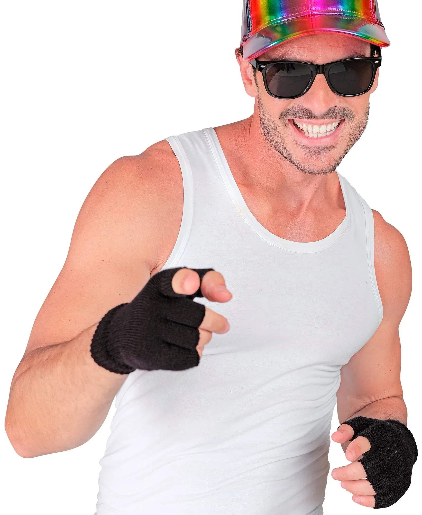 Guantes sin Dedos Abrigados Negros - Image 4