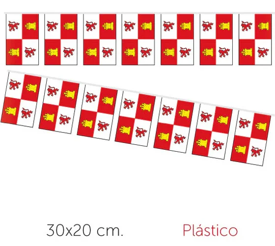 Guirnalda con Banderines de Castilla y León
