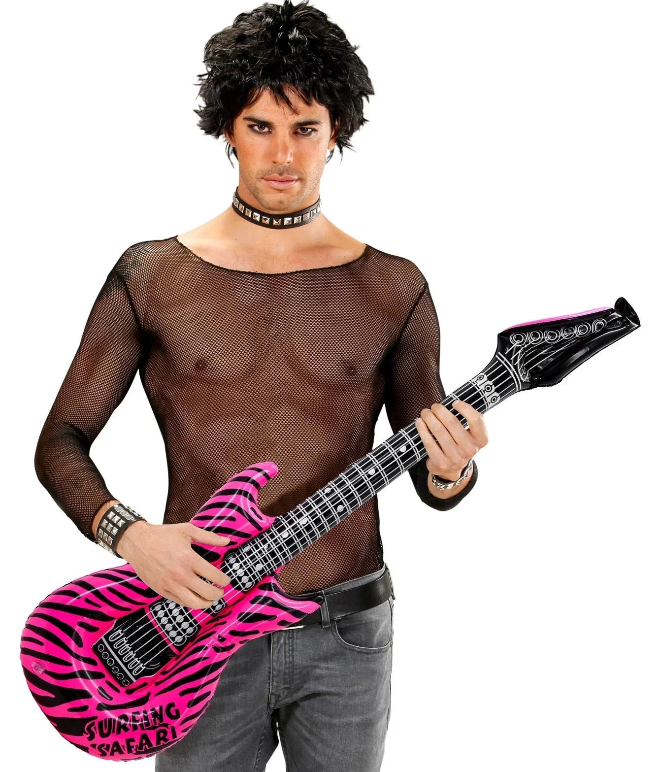 Guitarra Eléctrica Hinchable de Cebra Rosa - Image 3