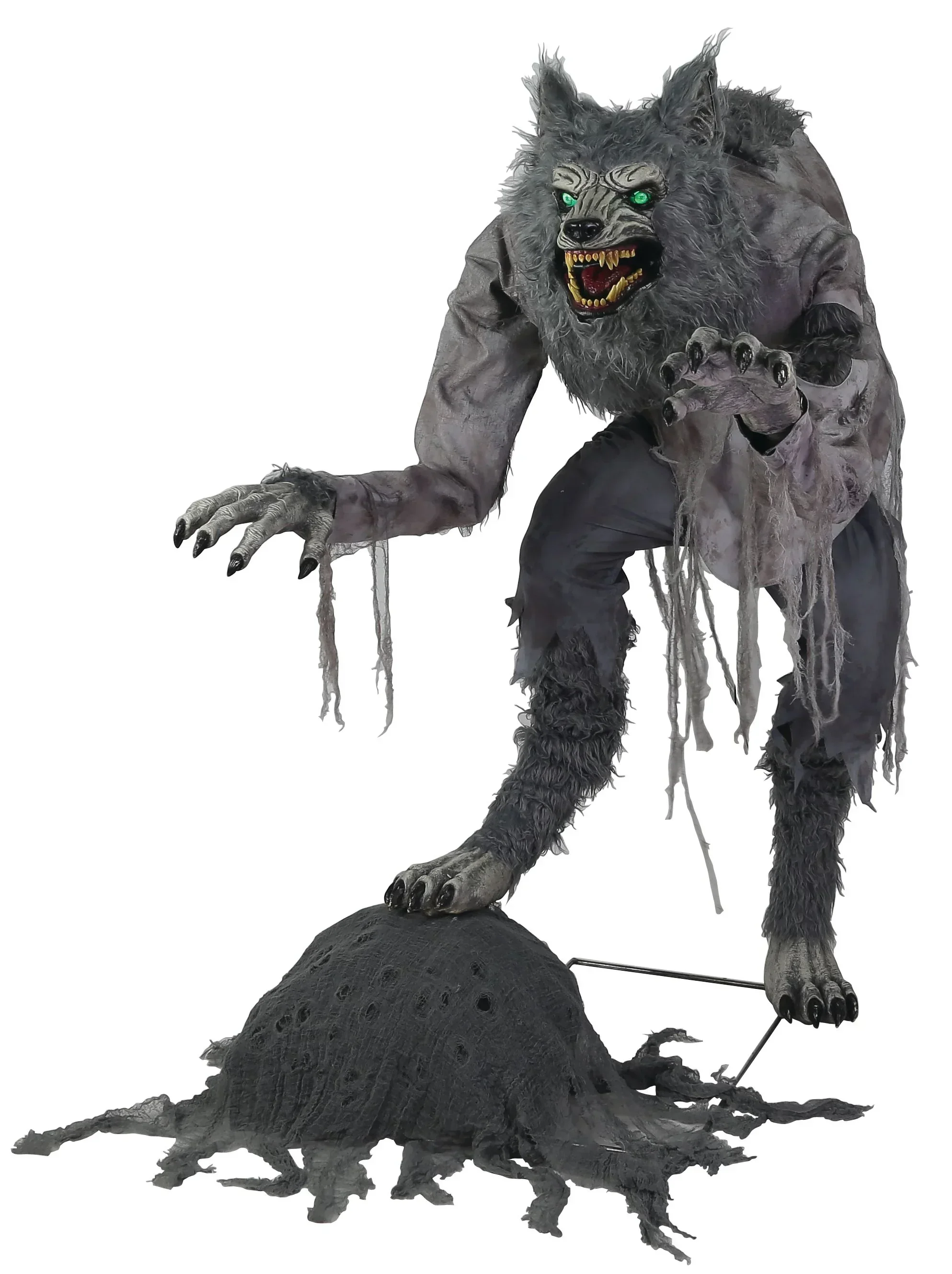Hombre Lobo Terrorífico con Movimiento, Luz y Sonido