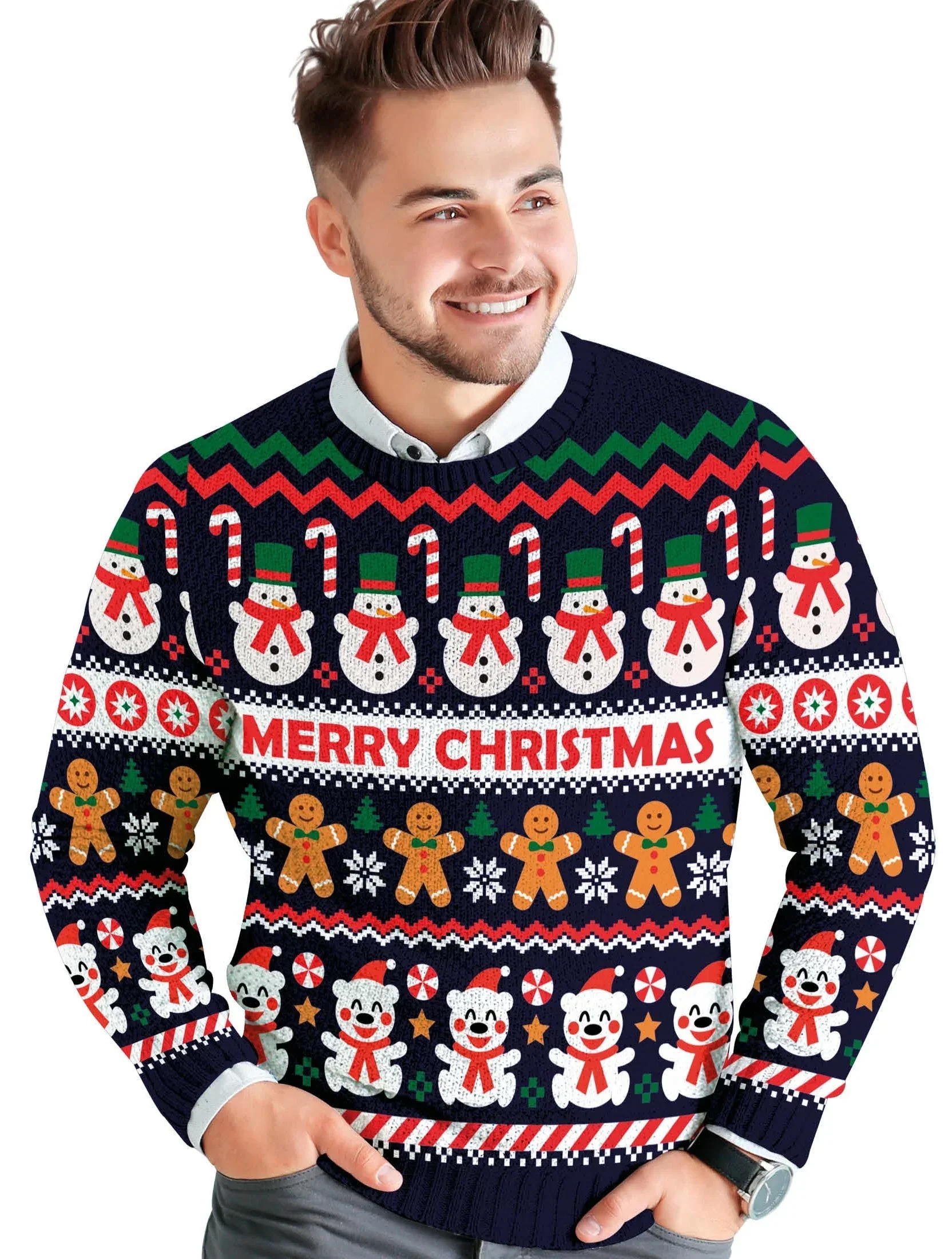 Jersey con Motivos Navideños para Hombre