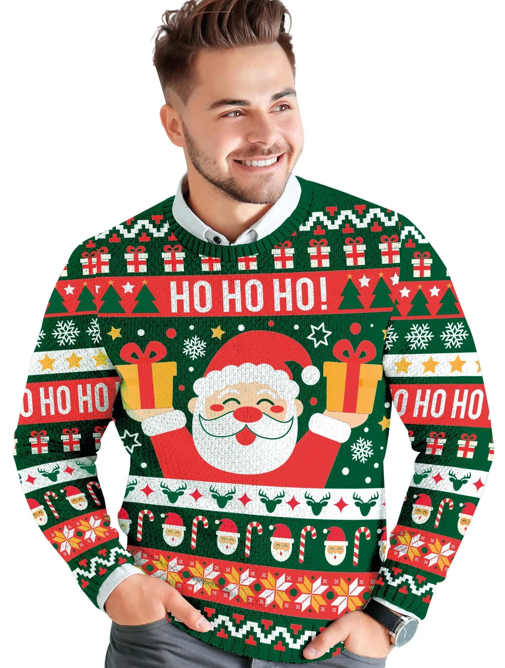 Jersey Navideño de Papá Noel para Hombre