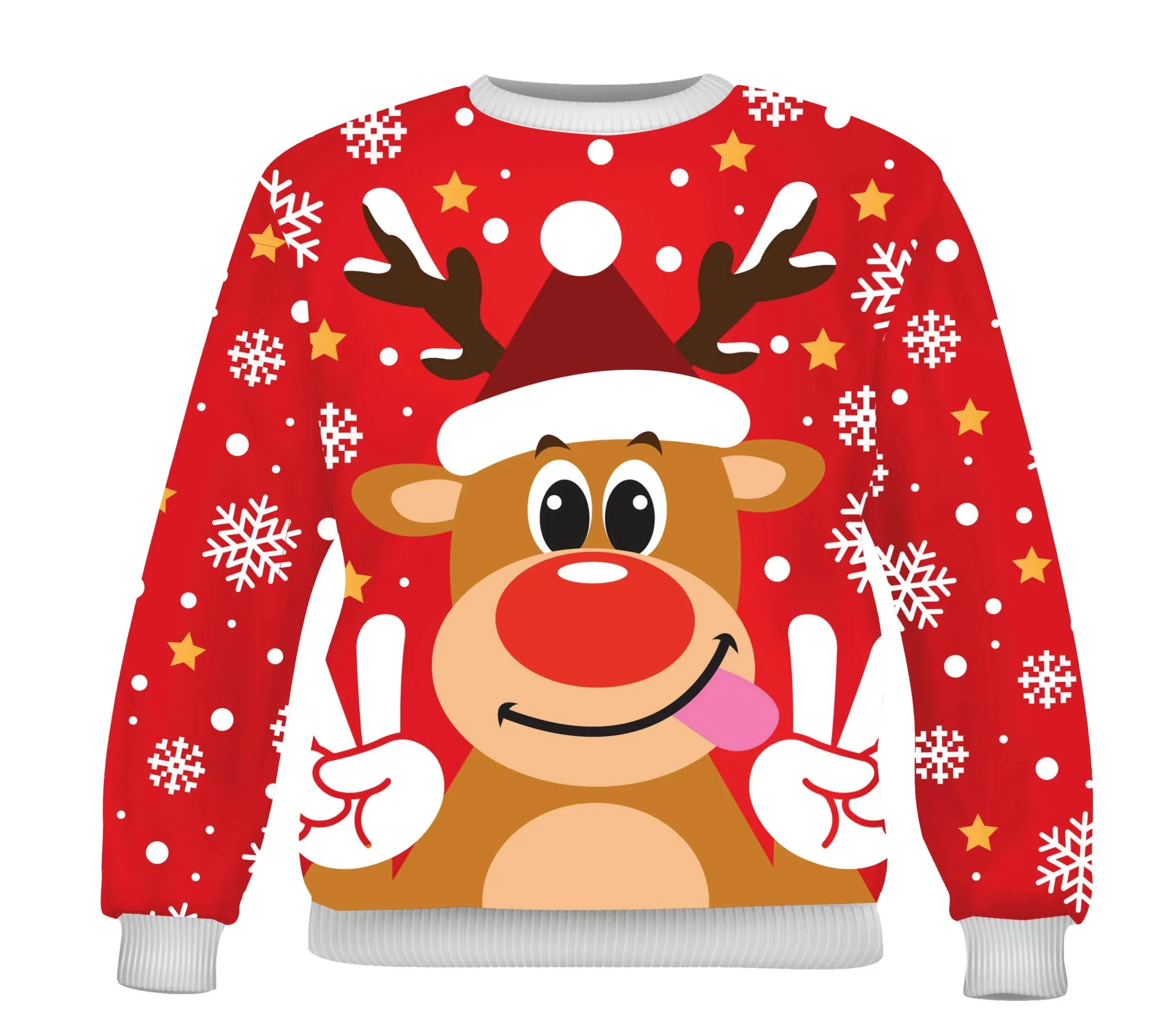 Jersey Reno Navideño Rojo para Hombre - Image 2