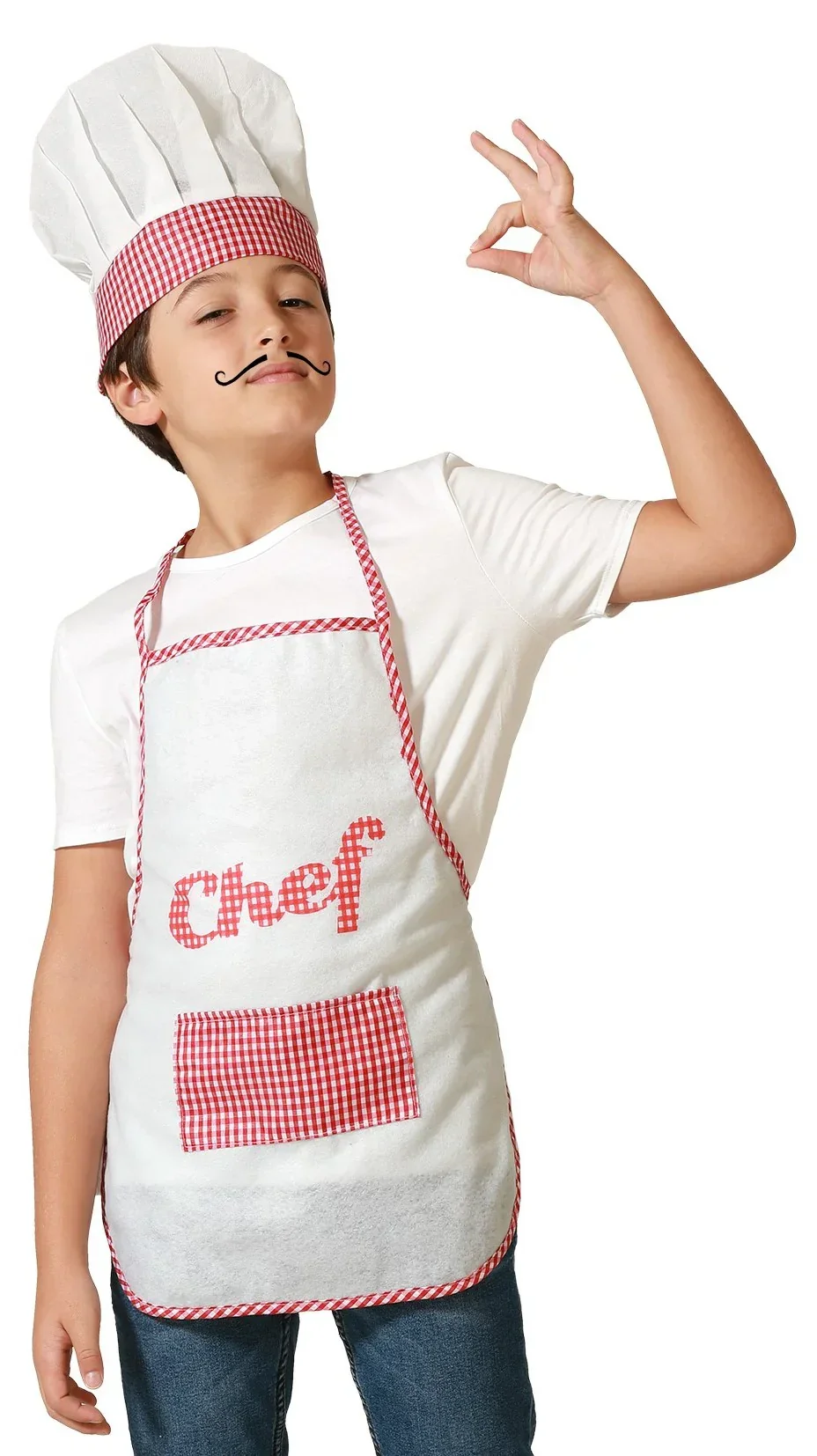 Kit de Disfraz de Cocinero Chef Rojo Infantil