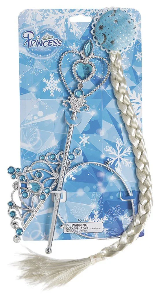 Kit de Princesa Elsa con Cetro, Tiara y Trenza - Image 2