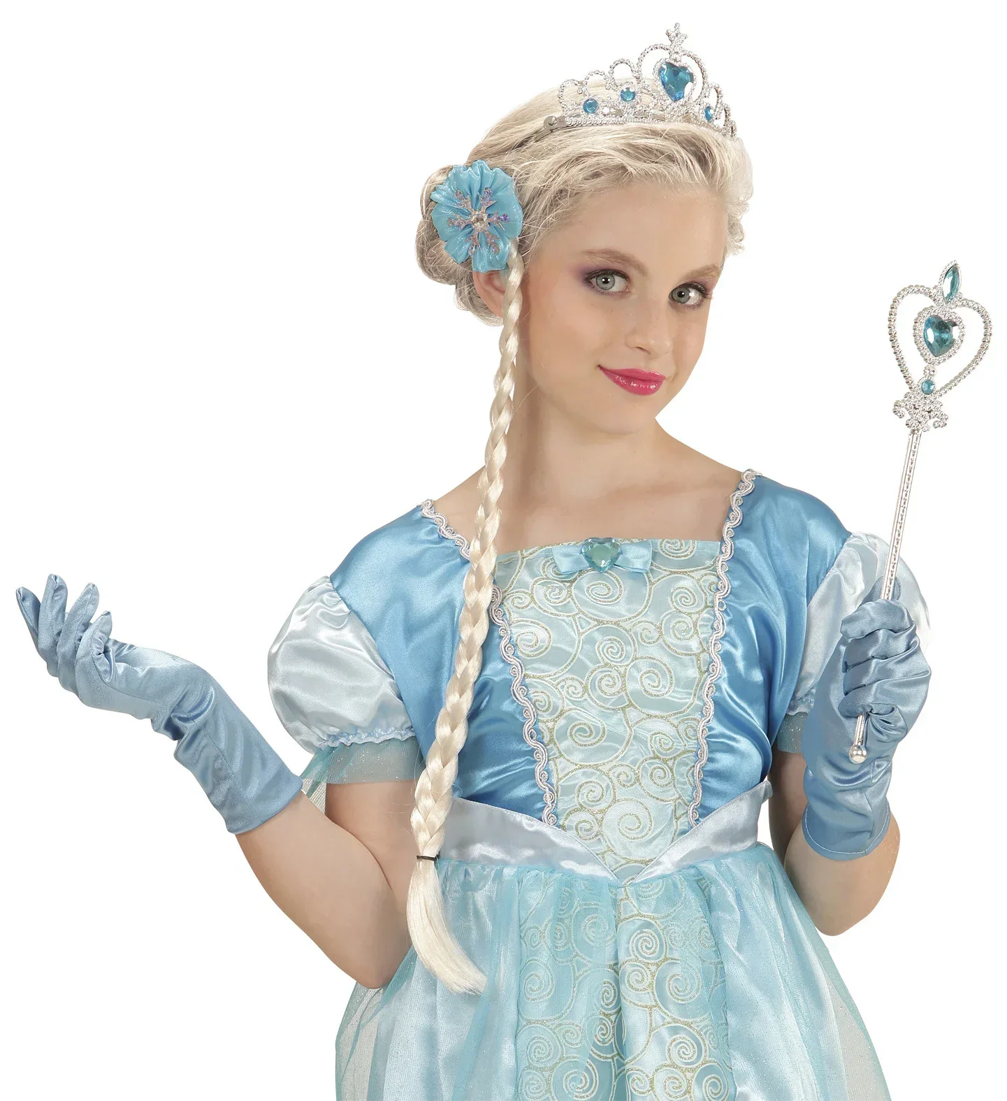 Kit de Princesa Frozen con Cetro, Tiara, Trenza y Guantes - Image 2