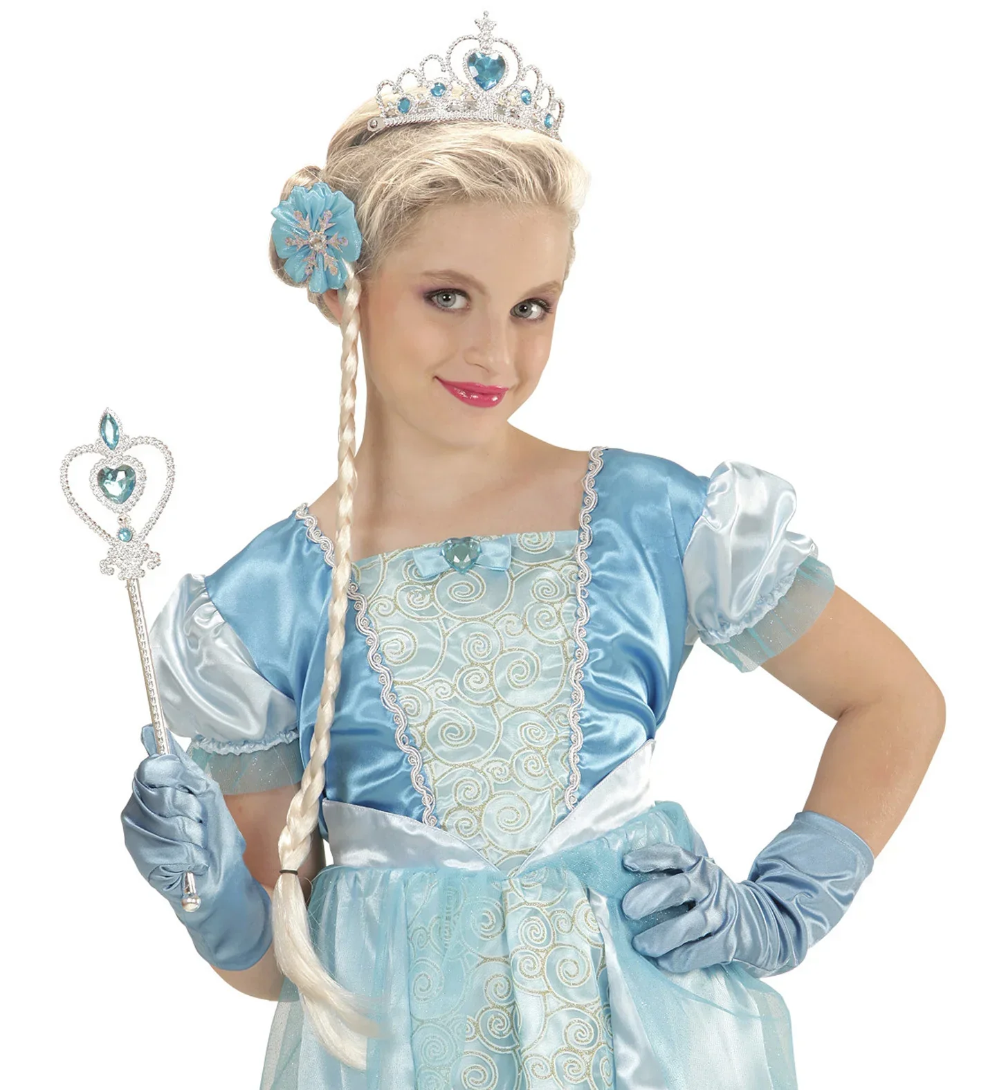 Kit de Princesa Frozen con Cetro, Tiara, Trenza y Guantes - Image 3