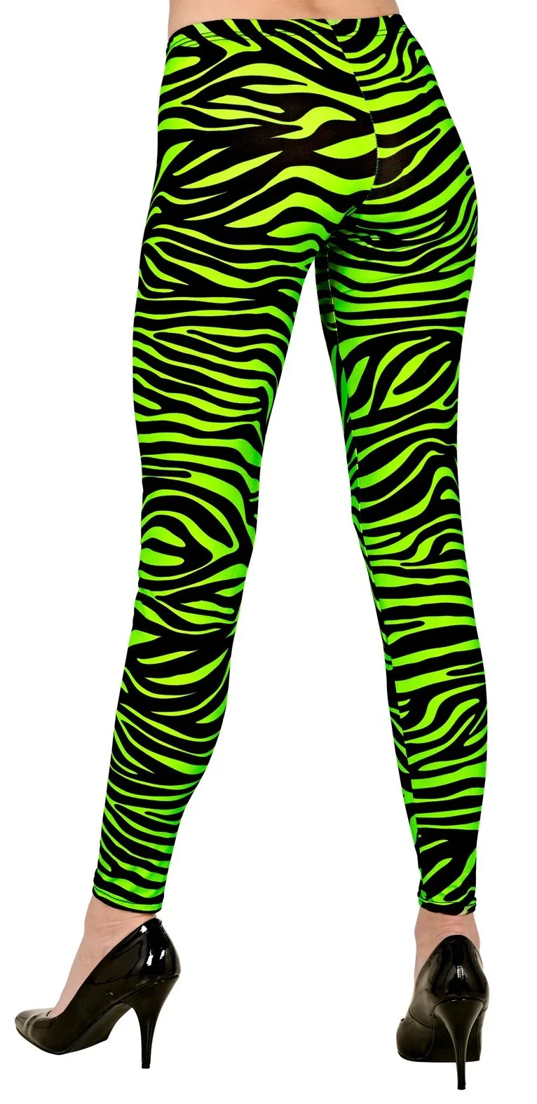 Leggings con Estampado de Tigre Verde Neón Fluorescente - Image 2