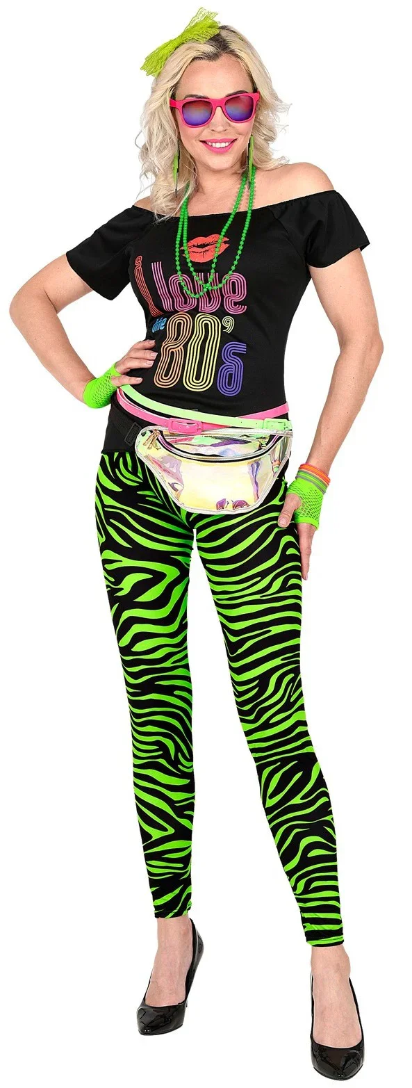 Leggings con Estampado de Tigre Verde Neón Fluorescente - Image 4
