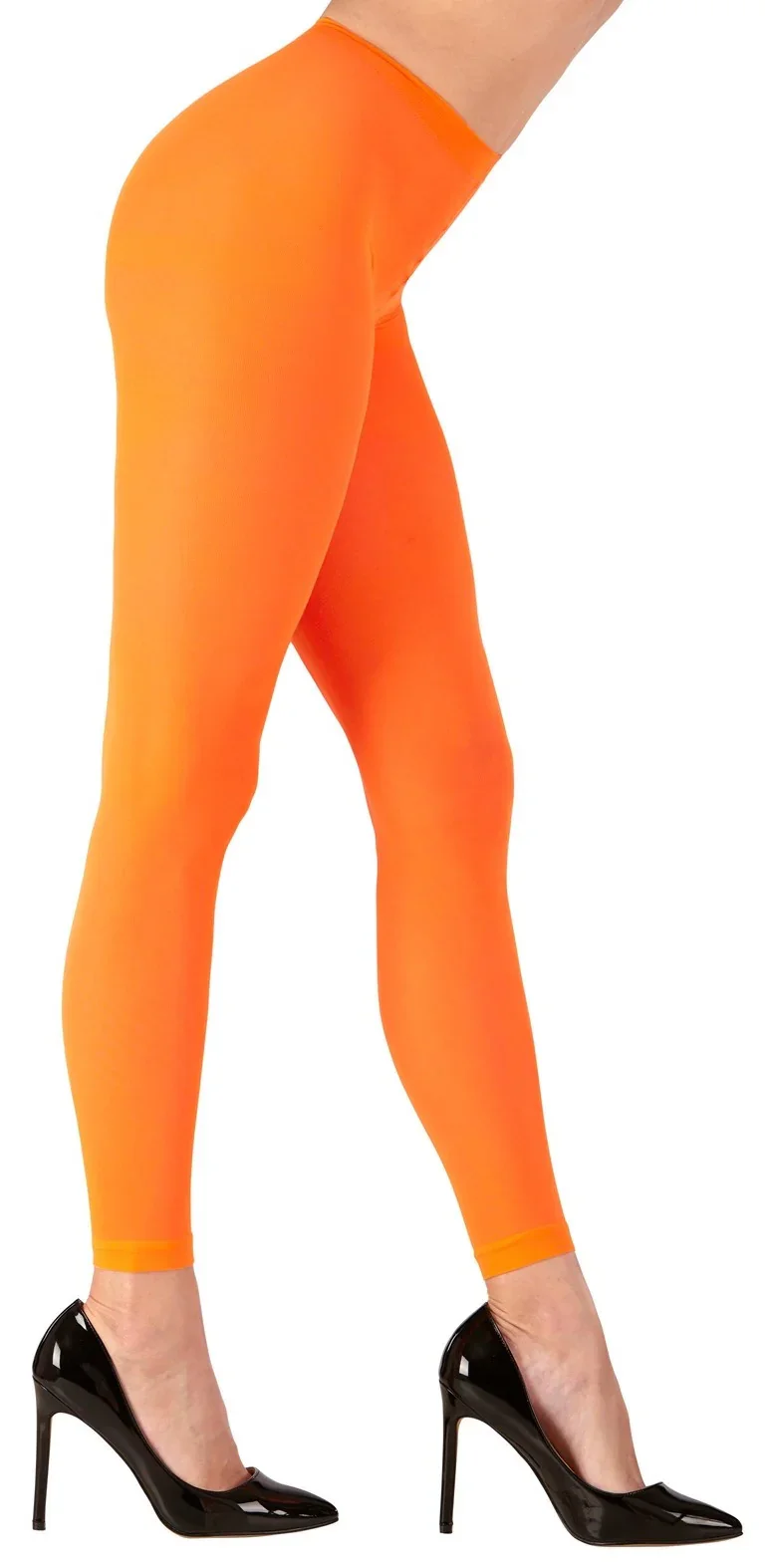 Pantys sin Pie Naranja Neón Fluorescente para Mujer - Image 2