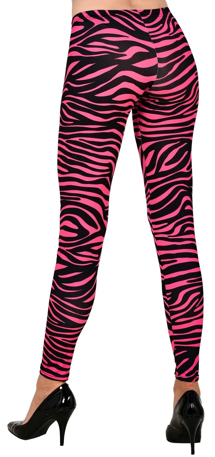Leggings con Estampado de Tigre Rosa Neón Fluorescente - Image 2