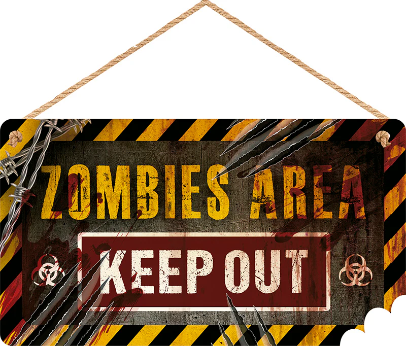 Letrero Halloween "Keep Out" Efecto Madera - Image 2