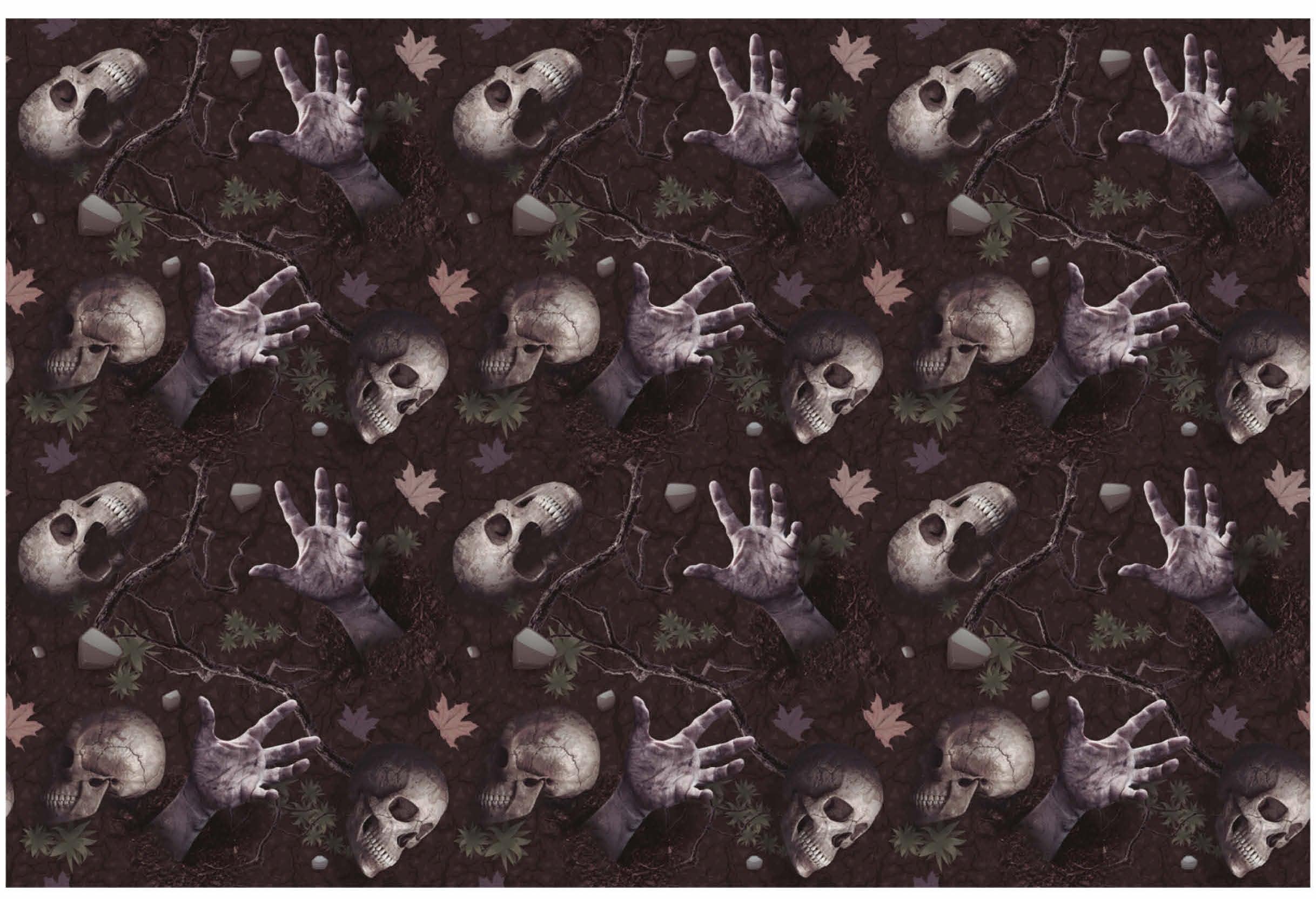 Mantel de Cementerio con Estampado de Calaveras - Image 3