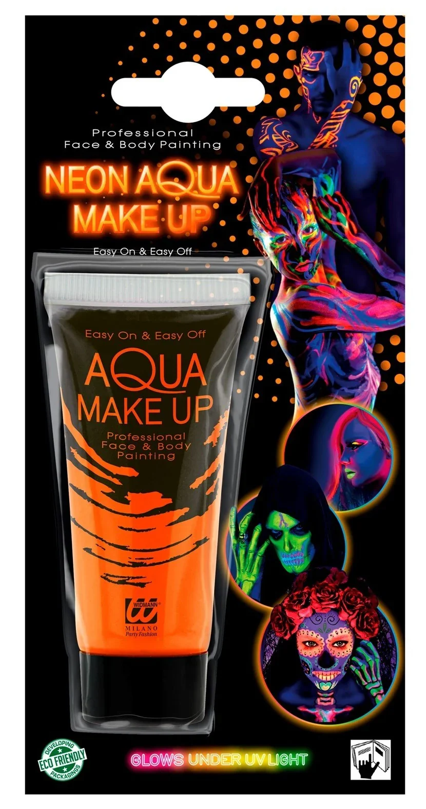 Maquillaje al Agua Naranja Neón en Tubo - Image 5